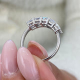 Diamond 5 Stone Fashion Ring 3.20 ct TCW, White Gold 14K
