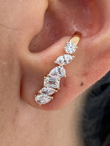Diamond Climber Earrings 2 ct Rose Gold