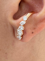 Diamond Climber Earrings 1.9 ct Rose Gold