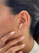 Diamond Climber Earrings 1.9 ct Rose Gold