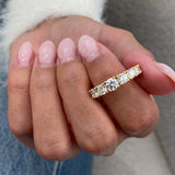 Diamond Half Eternity Ring 2.62 Carat Yellow Gold 14K
