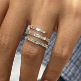 Diamond Wrap Ring 1.55 Carat White Gold 14K