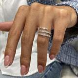 Diamond Wrap Ring 1.55 Carat White Gold 14K