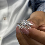 Diamond Statement Ring 1.24 Carat White Gold 14K