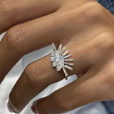 Diamond Statement Ring 1.24 Carat White Gold 14K