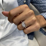 Diamond Statement Ring 1.24 Carat White Gold 14K