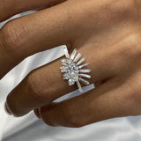 Diamond Cluster Ring 1.2 ct White Gold