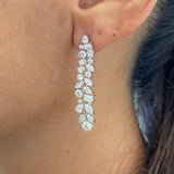 Diamond Drop Earrings 4.4 ct White Gold