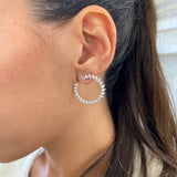 Diamond Hoop Earrings 3 ct White Gold