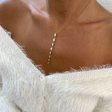 Diamond Lariat Necklace 1.5 ct Yellow Gold