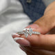 Diamond Two Stone with Pave Band Fashion Ring 0.75 ct TCW, White Gold 14K