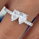 Diamond Two Stone Ring 1.2 ct White Gold