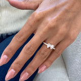 Diamond 2 Stone Ring Fashion Ring 1.30 ct TCW, Rose Gold 14K