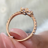 Diamond 2 Stone Ring Fashion Ring 1.30 ct TCW, Rose Gold 14K
