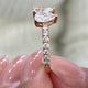 Diamond 2 Stone Ring Fashion Ring 1.30 ct TCW, Rose Gold 14K