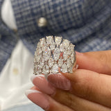Diamond Dome Fashion Ring 4.05 ct TCW, White Gold 14K