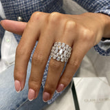 Diamond Dome Fashion Ring 4.05 ct TCW, White Gold 14K