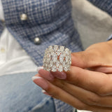 Diamond Dome Fashion Ring 4.05 ct TCW, White Gold 14K
