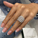 Diamond Dome Fashion Ring 4.05 ct TCW, White Gold 14K