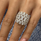 Diamond Dome Fashion Ring 4.05 ct TCW, White Gold 14K