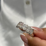 Diamond Band Ring Fashion Ring 2.10 ct TCW, White Gold 14K