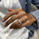 Diamond Band Ring Fashion Ring 2.10 ct TCW, White Gold 14K