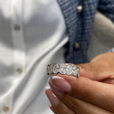 Diamond Band Ring Fashion Ring 2.10 ct TCW, White Gold 14K