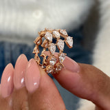 Diamond Statement Fashion Ring 3.35 ct TCW, Rose Gold 14K