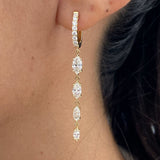 Diamond Drop Earrings 2 ct Yellow Gold