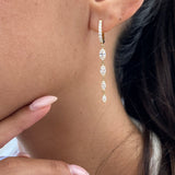 Diamond Drop Earrings 2 ct Yellow Gold