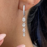 Diamond Drop Earrings 2.1 ct White Gold