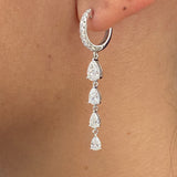 Diamond Drop Earrings 2.4 ct White Gold