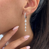 Diamond Drop Earrings 2.3 ct White Gold
