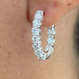 Diamond Hoop Earrings 2.2 ct White Gold
