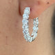 Diamond Hoop Earrings 2.2 ct White Gold