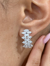 Diamond Hoop Earrings 3.2 ct White Gold