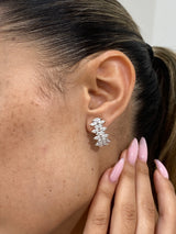 Diamond Hoop Earrings 3.1 ct White Gold
