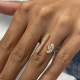 Diamond Open Ring 0.82 Carat Rose Gold 14K