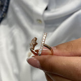 Diamond Open Ring 0.82 Carat Rose Gold 14K