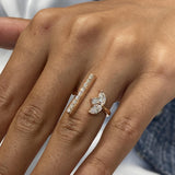 Diamond Open Ring 0.82 Carat Rose Gold 14K