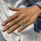 Diamond Wrap Ring 2.70 Carat White Gold 14K