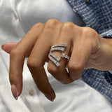 Diamond Wrap Ring 2.70 Carat White Gold 14K