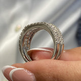Diamond Band Ring 1.59 Carat White Gold 14K