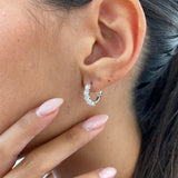Diamond Hoop Earrings 1.9 ct White Gold