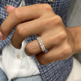 Diamond Half Eternity Ring 1.09 Carat White Gold 14K