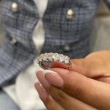 Diamond Half Eternity Ring 1.09 Carat White Gold 14K