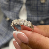 Diamond Half Eternity Ring 1.09 Carat White Gold 14K