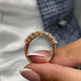 Diamond 7 Stone Ring 1.82 Carat Rose Gold 14K
