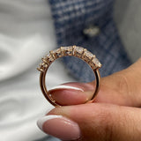 Diamond 7 Stone Ring 1.82 Carat Rose Gold 14K