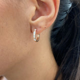 Diamond Hoop Earrings 0.8 ct Rose Gold